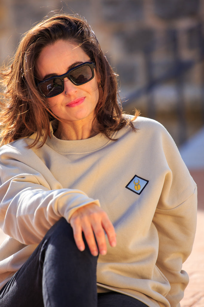 Rhombus Beige Oversize Crewneck