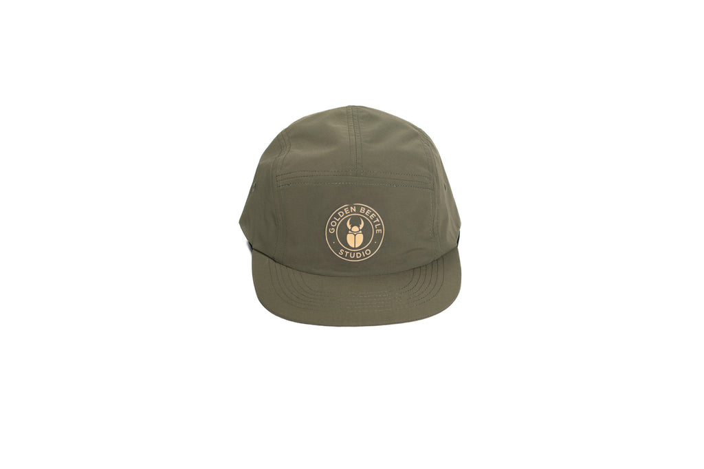 Emblem Nylon Olive Green Panel Cap