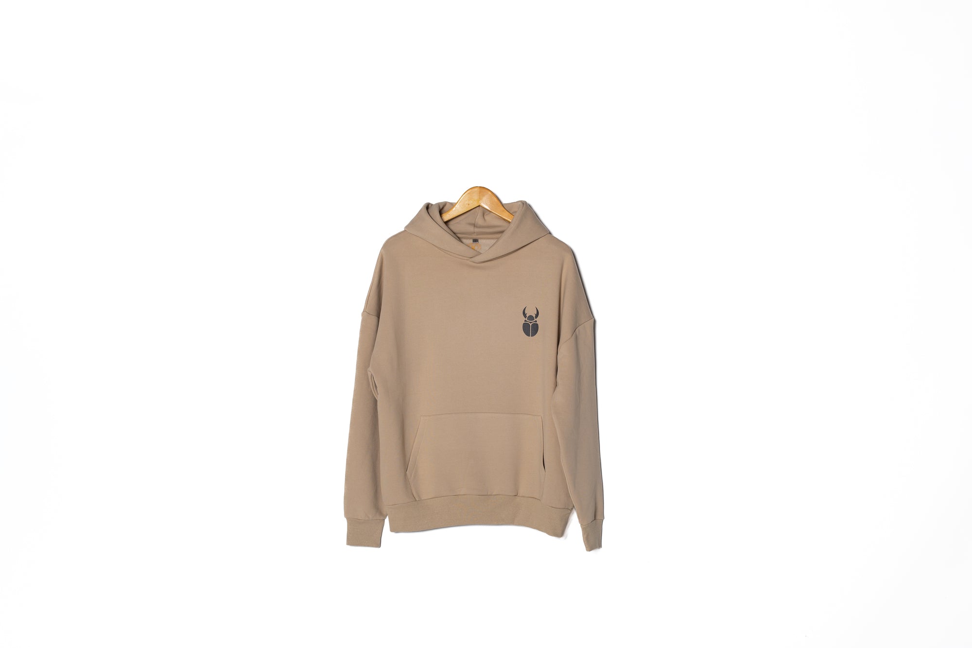 Emblem Beige Hoodie Oversize