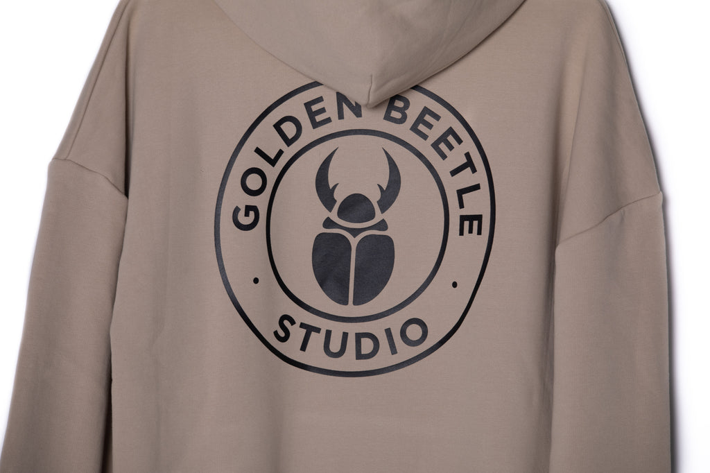 Emblem Beige Hoodie Oversize