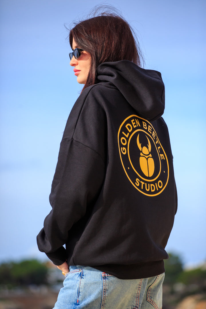 Emblem Black Hoodie Oversize