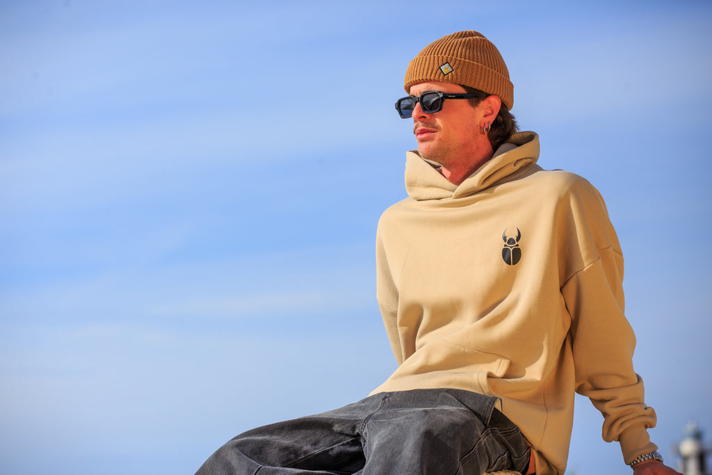 Emblem Beige Hoodie Oversize