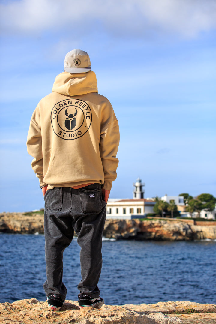 Emblem Beige Hoodie Oversize